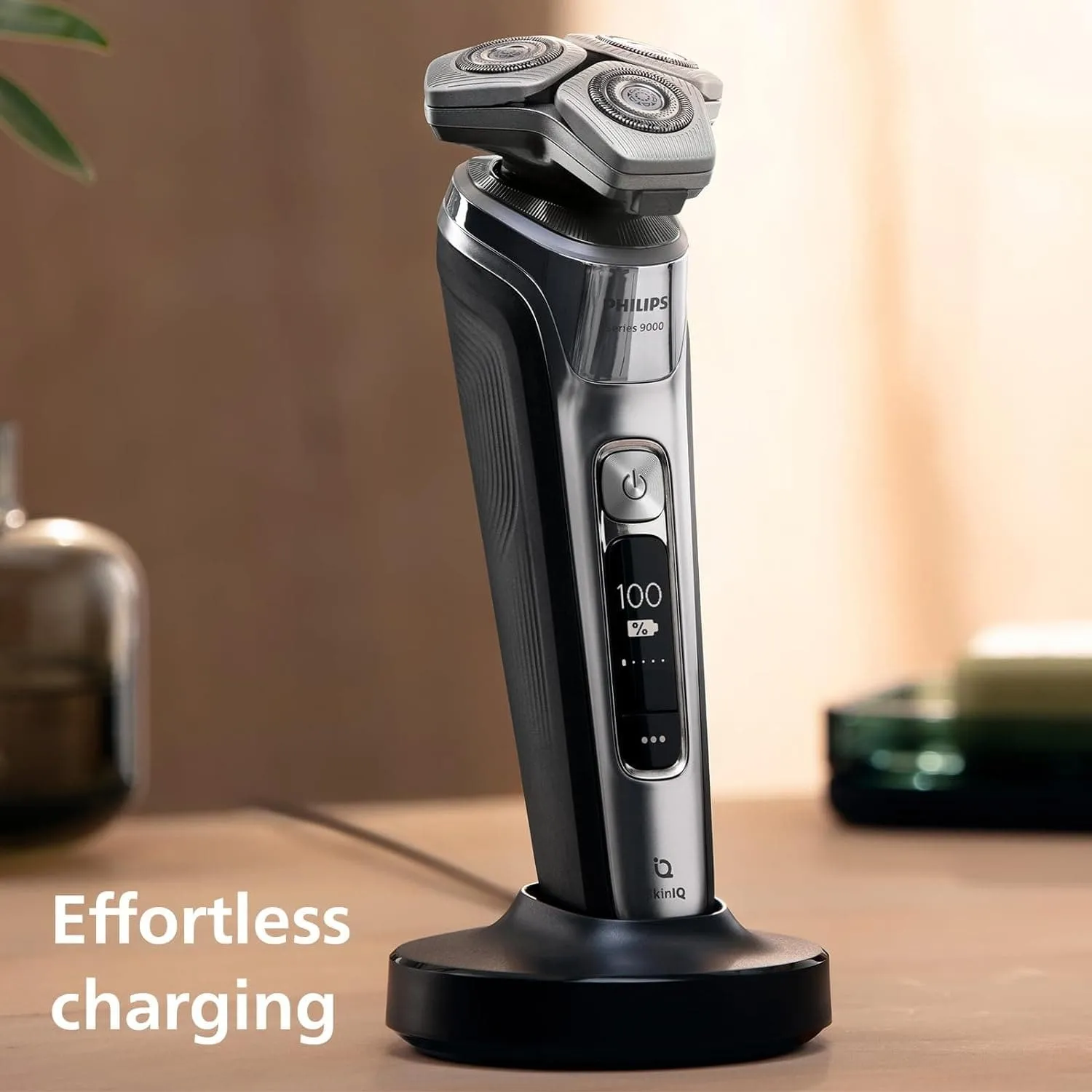 Philips Series 9000 S9974/35 Wet & Dry Electric Shaver with SkinIQ Technology, Charging Stand & Travel Case, Dark Chrome