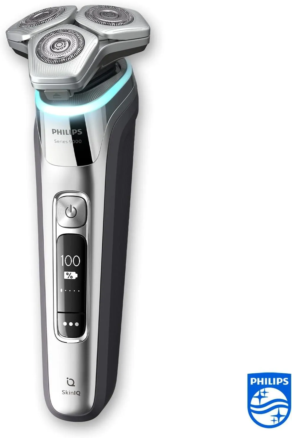 Philips Series 9000 S9974/35 Wet & Dry Electric Shaver with SkinIQ Technology, Charging Stand & Travel Case, Dark Chrome