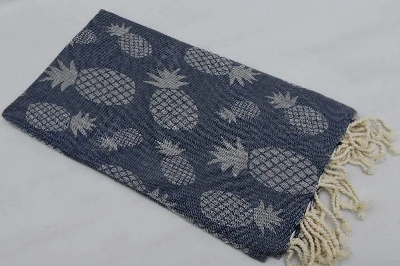 Pineapple Teal 100% Cotton Towel