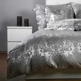 Portofino Grey Pure Mulberry Silk Complete Bed Set