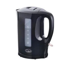 Quest 35109 1.7 Litre Electric Kettle/Black/Cord Storage/Water Level Indicator/BPA Free/Automatic Cut-Off/Student Essentials for University