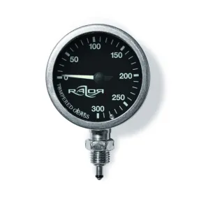 RAZOR - Pressure Gauge -  Chrome/Black Dial