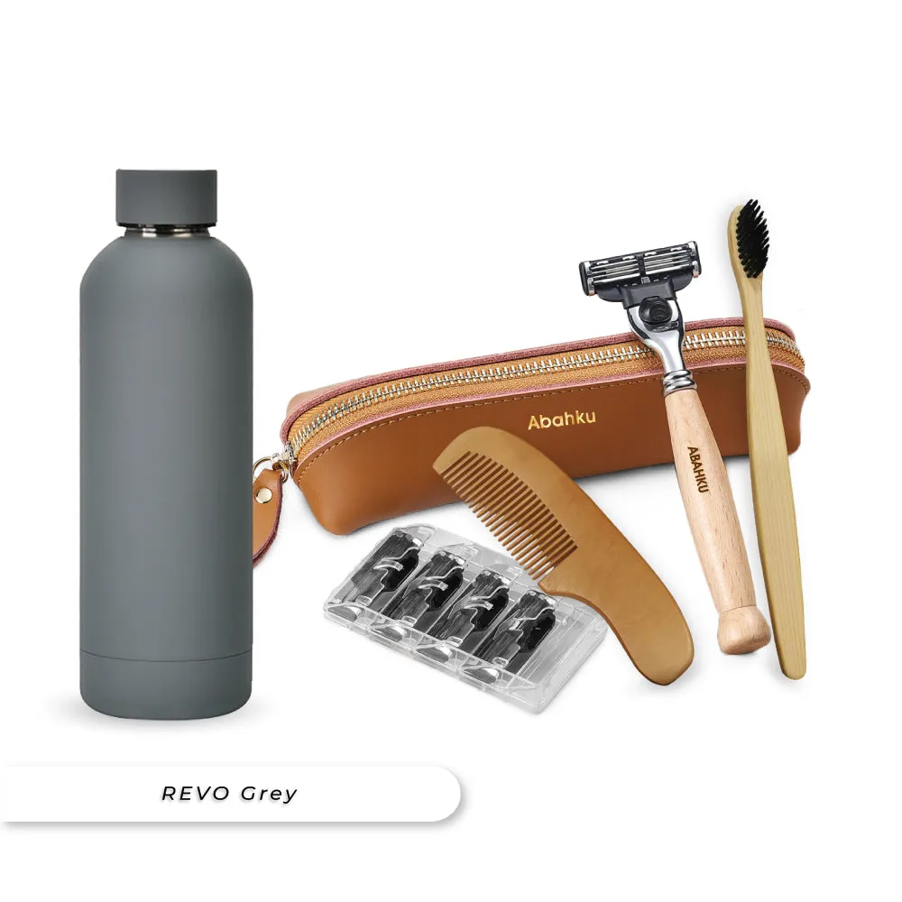 REVO Water Bottle & Shaving Kit Bundle