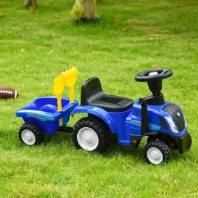 Ride On Tractor Toddler Walker Foot To Floor Slider w/ Horn Storage Steering Wheel for 1-3 Years Old Blue