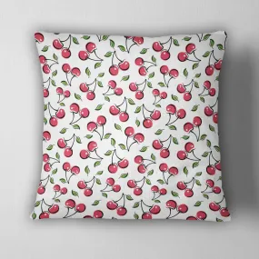 Rockabilly Cherries Throw Pillow