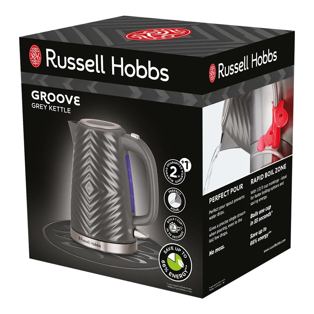 Russell Hobbs Groove Kettle Grey