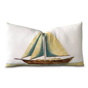 Sea Sailin' Hand Painted Lumbar Pillow Cover 15x26