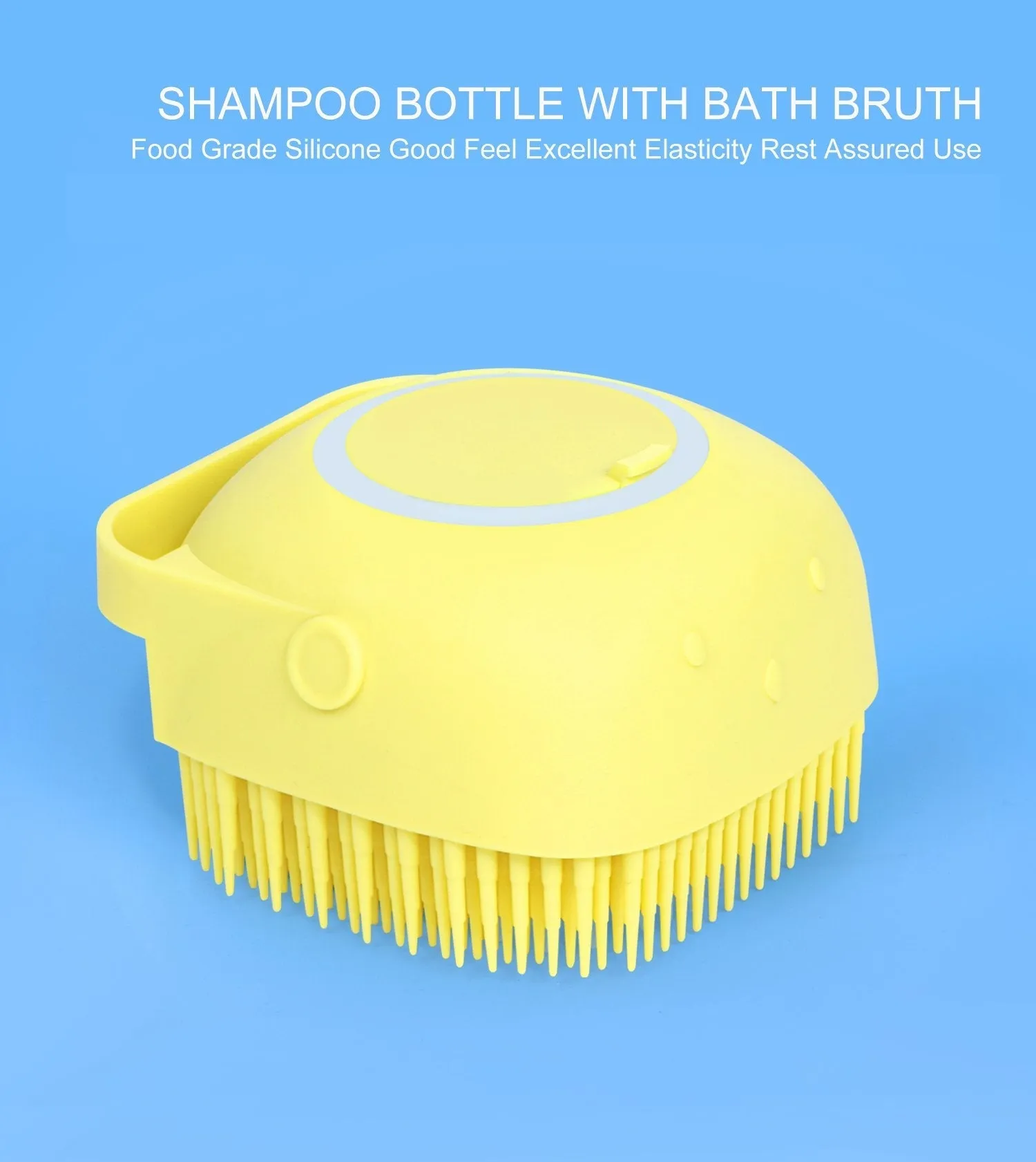 Silicone Massage Bath Body Brush Soft Bristle With Shampoo Dispenser