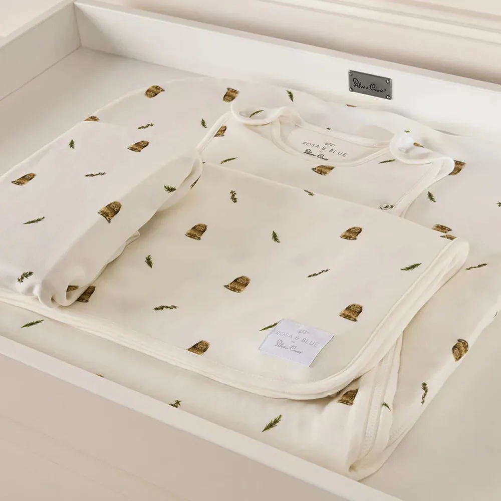 Silver Cross Rosa & Blue New Arrival Crib Bedding Set