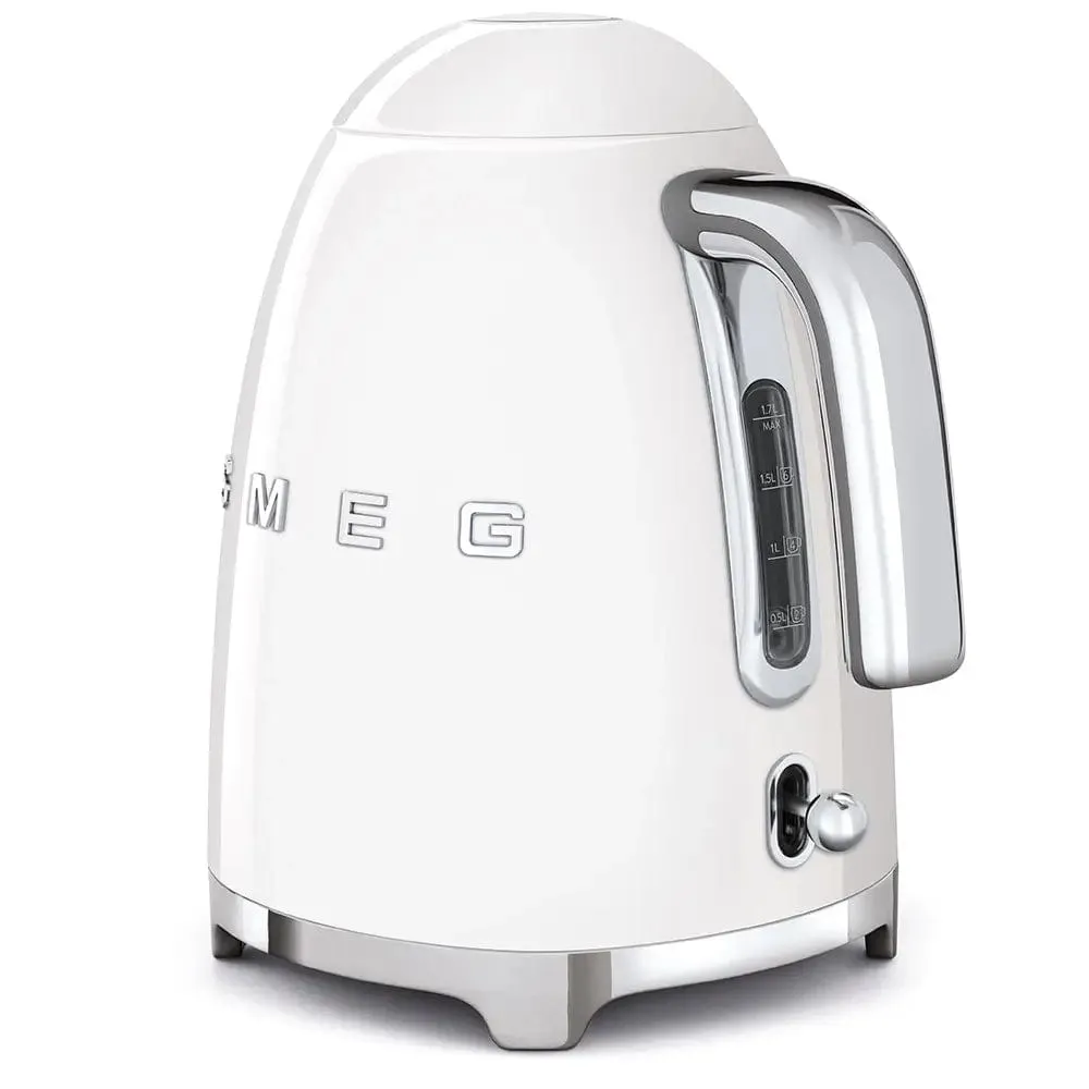 Smeg KLF03WHUK 1.7 Litre 50's Style Kettle, 3000W, 22.6cm Wide - White