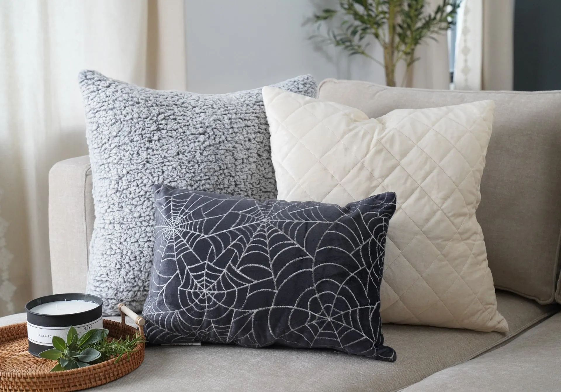 Spiderweb All Over Decorative Pillow