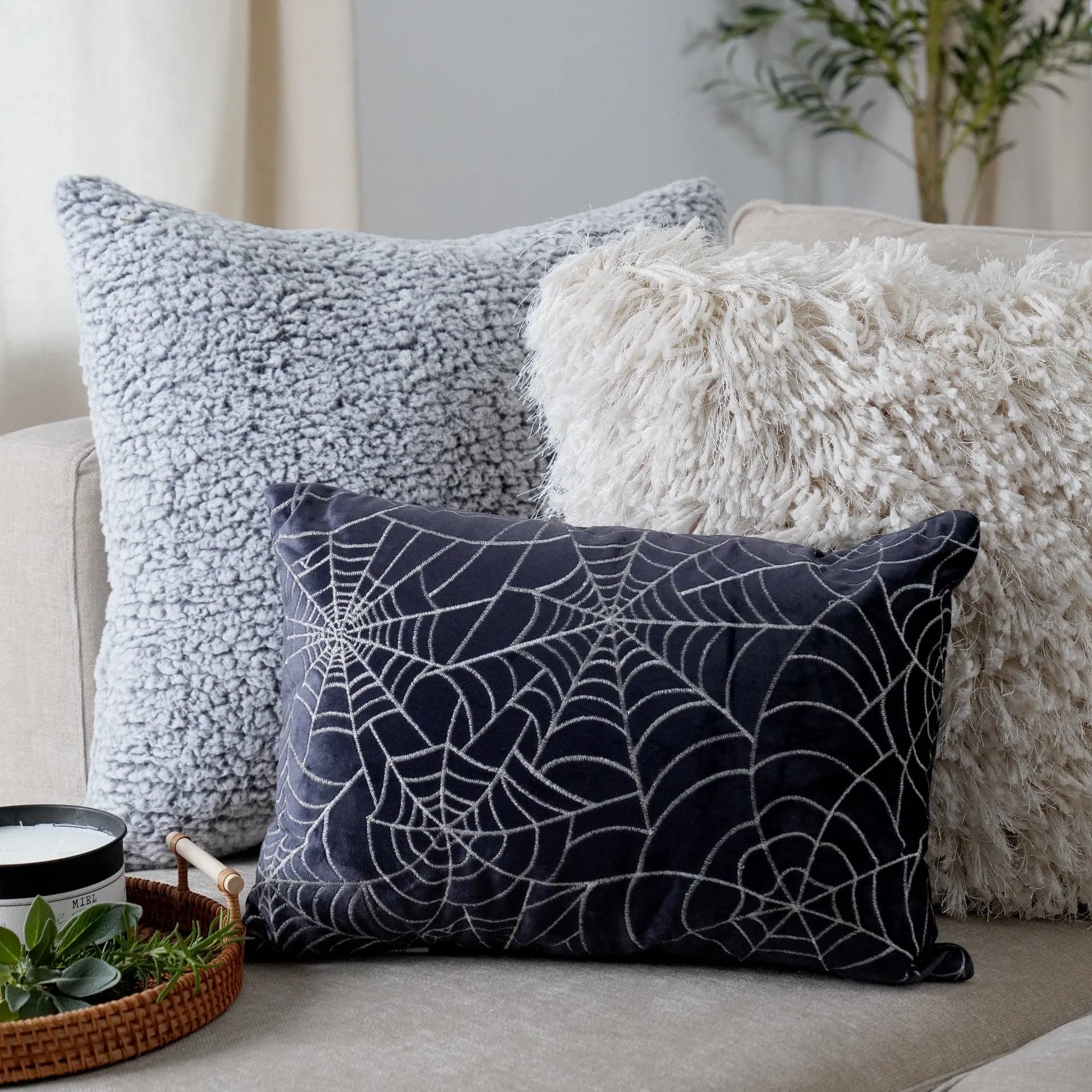 Spiderweb All Over Decorative Pillow