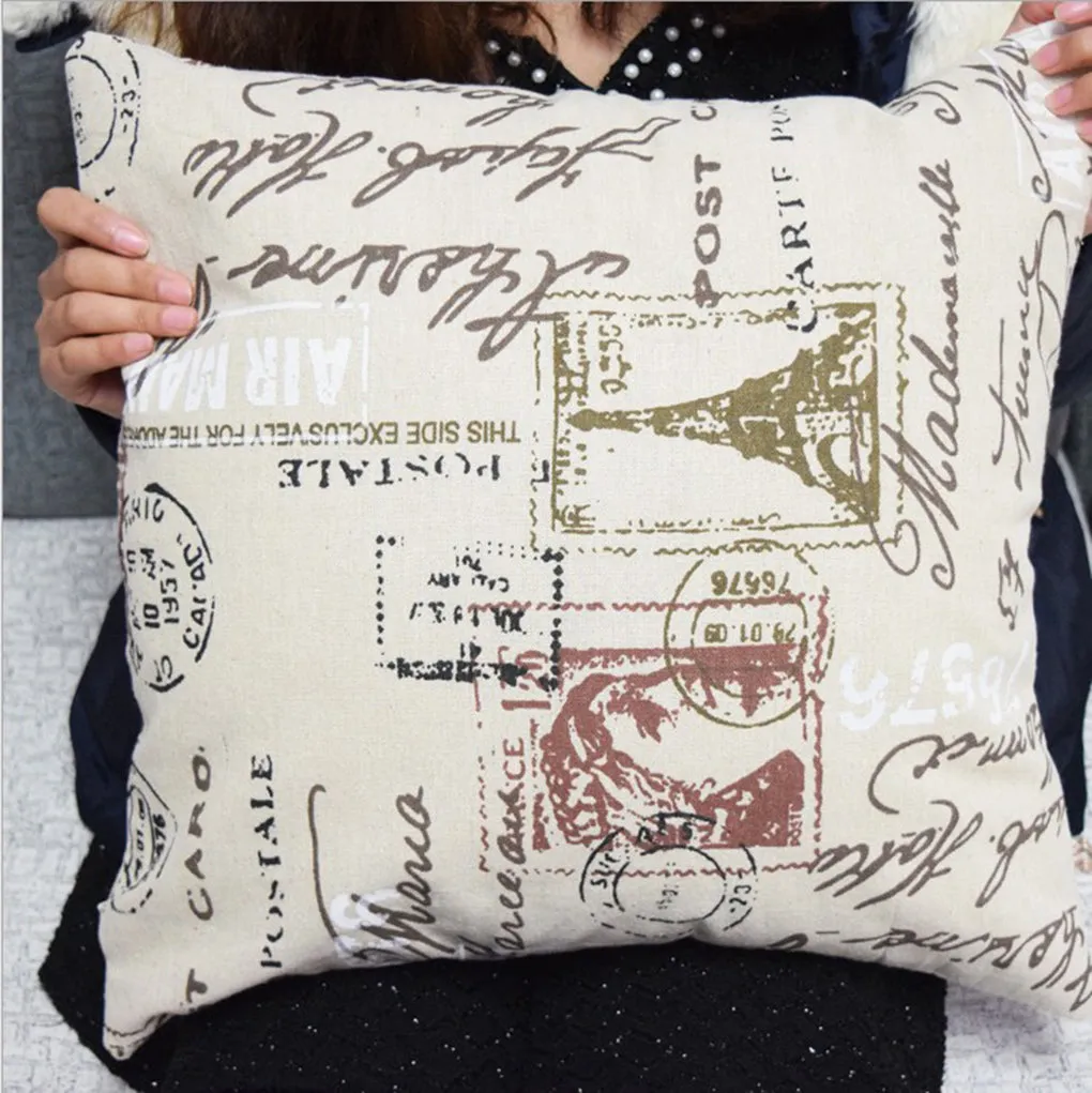 Square Cloth Pillow Covers with Signature Buildings around the World pack of 2