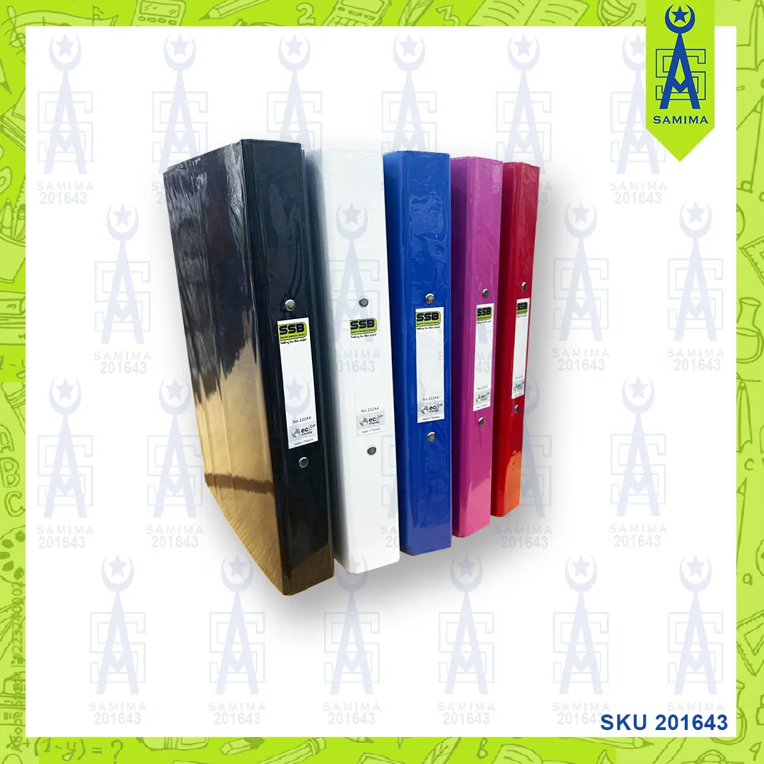 SSB 2D RING FILE ASST COLOUR A4 1.5'' 222A4