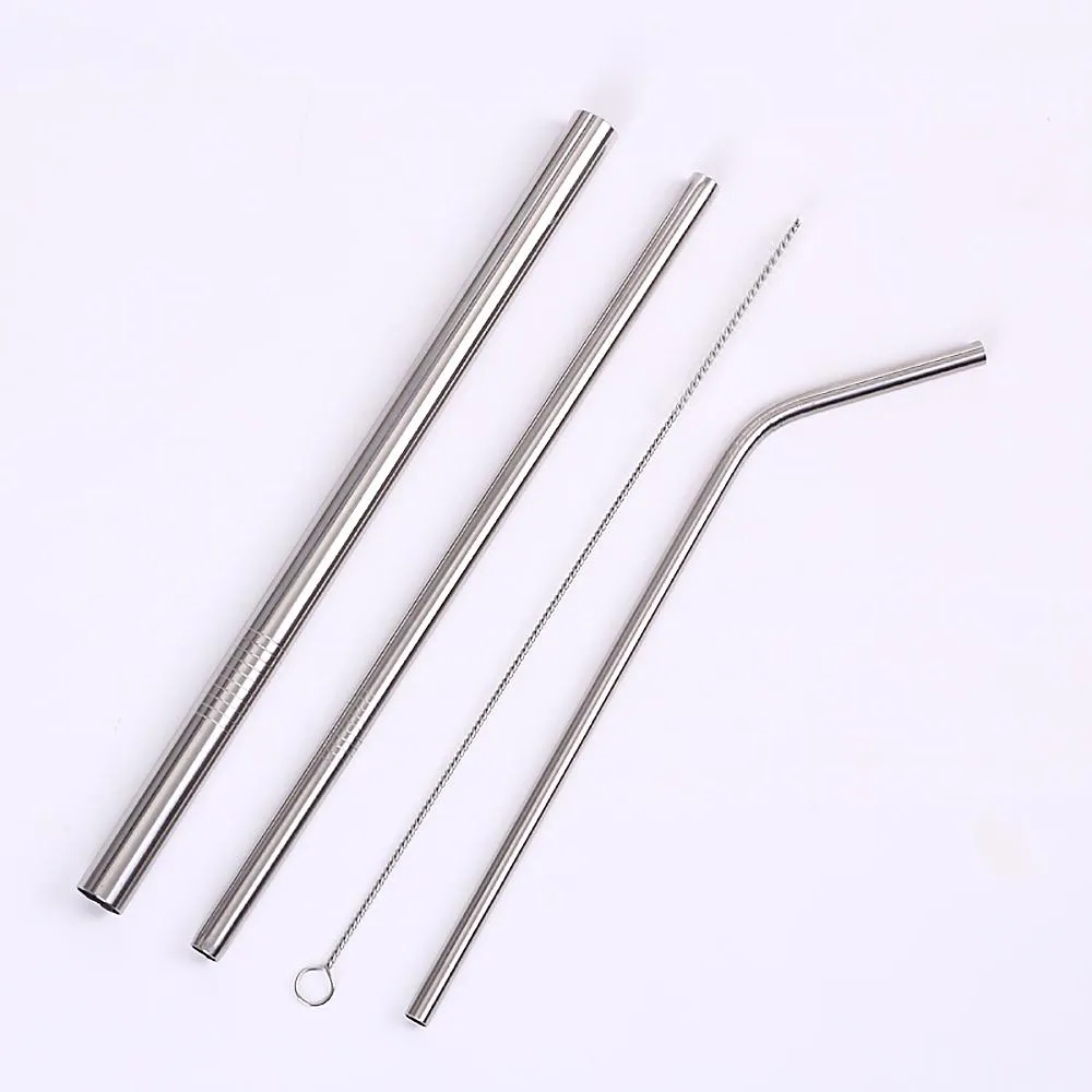 Stainless Steel Straws Bent - Set of 3