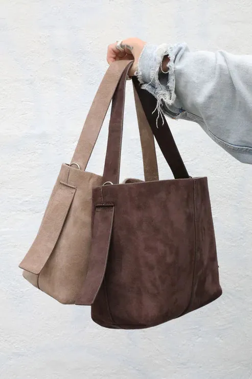 Suede Fraya Small Bag - Brown