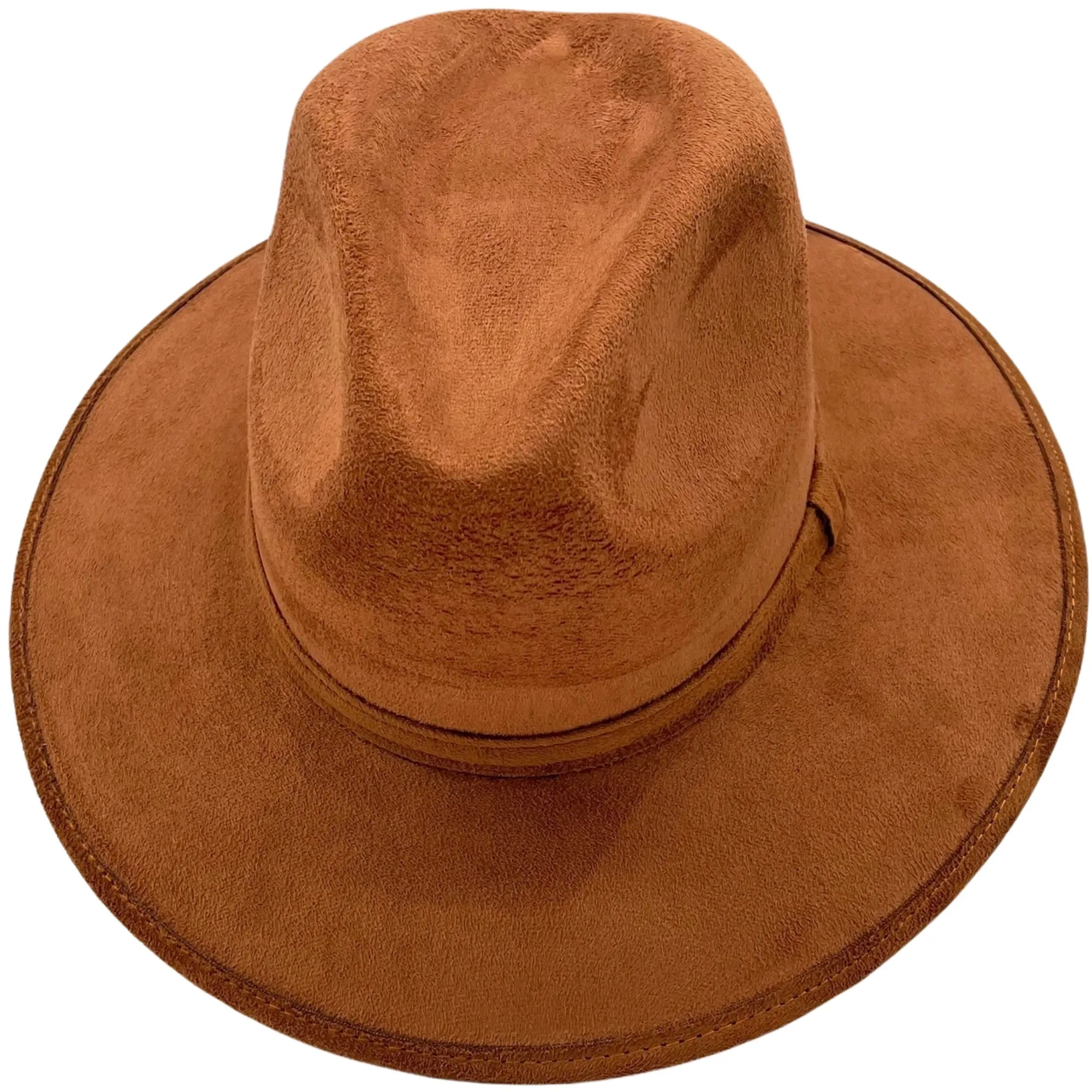 Suede Indiana Hat- Cognac (Light Brown)