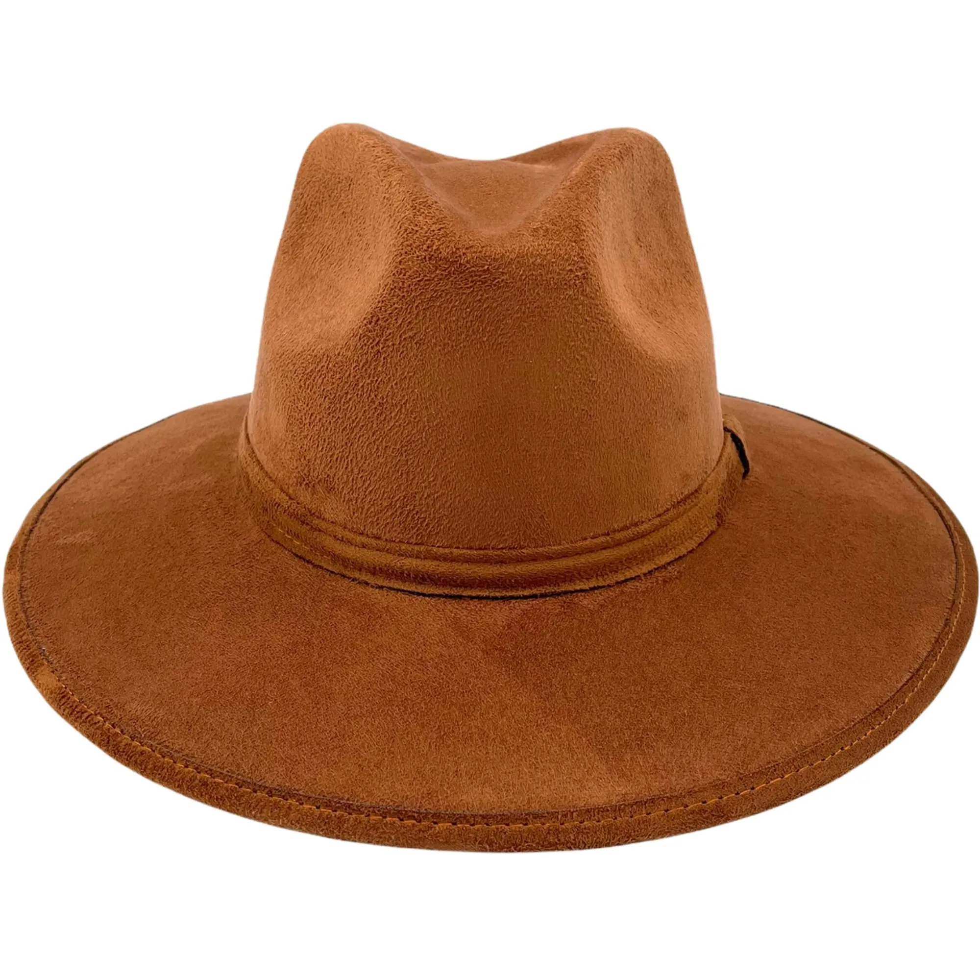 Suede Indiana Hat- Cognac (Light Brown)