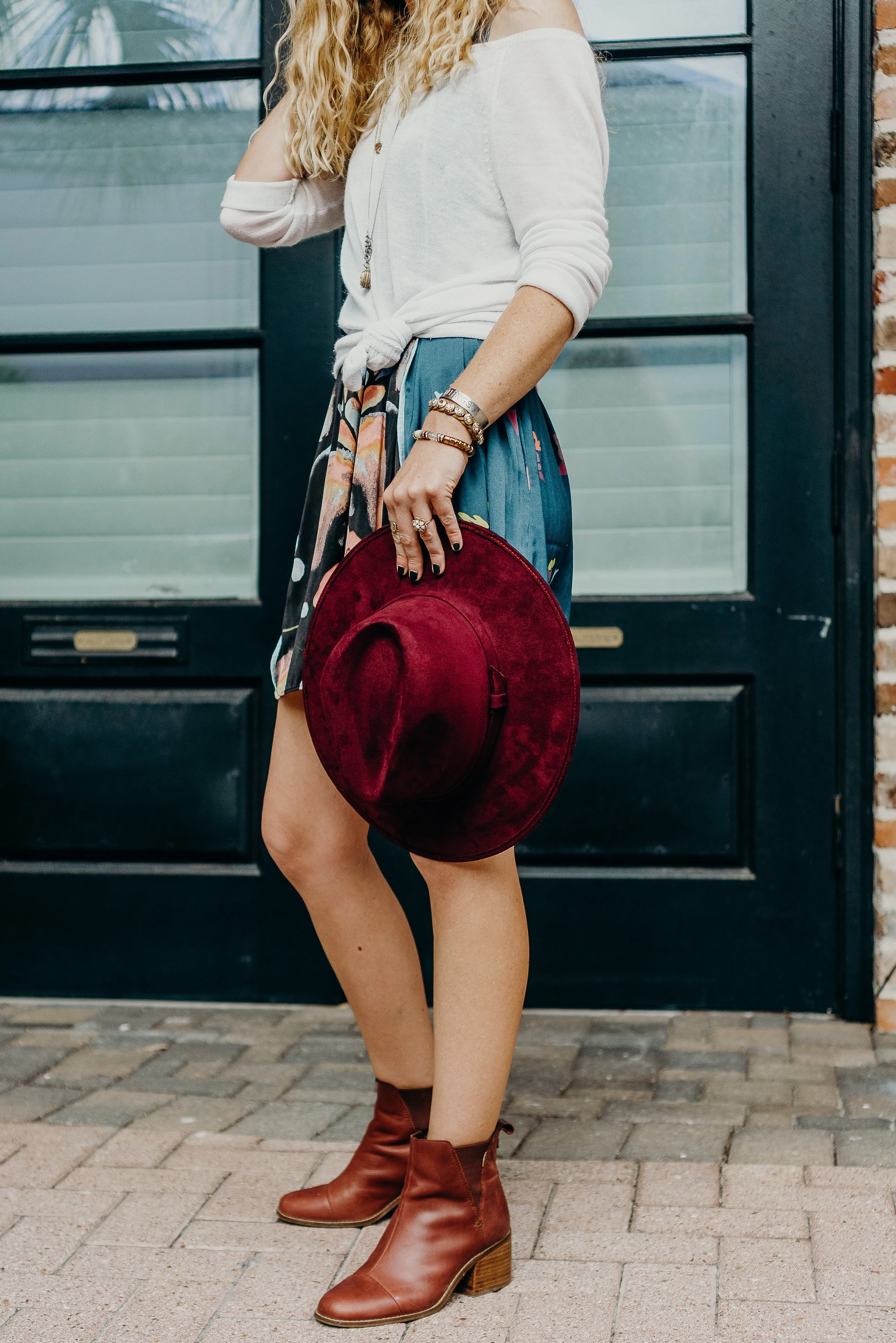 Suede Indiana Hat- Cognac (Light Brown)