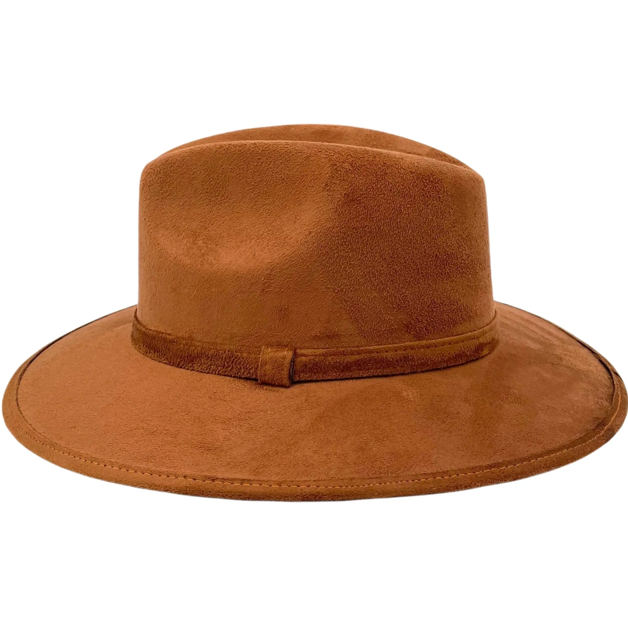 Suede Indiana Hat- Cognac (Light Brown)