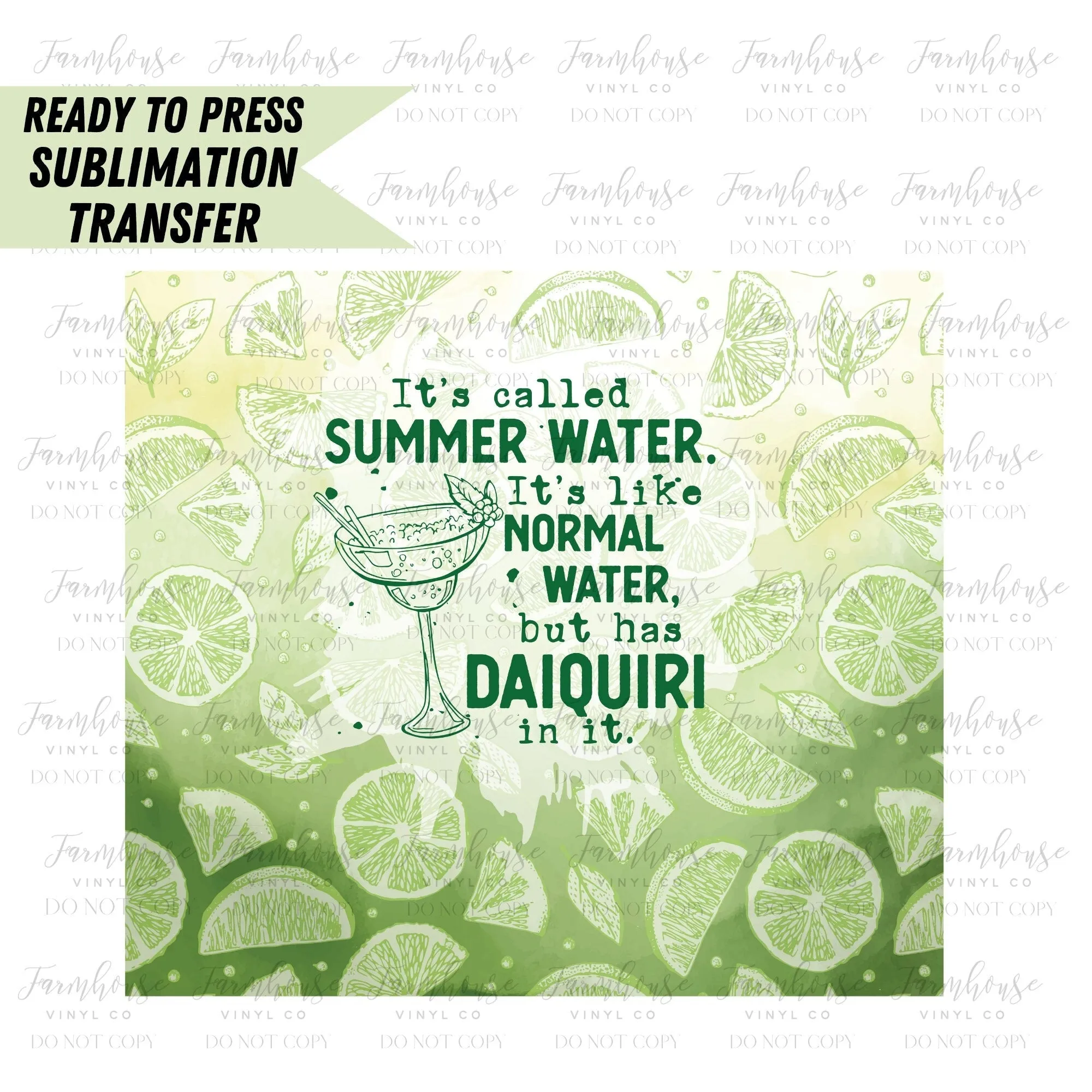 Summer Water Rum, Ready to Press Tumbler Sublimation Transfer, Heat Transfer, Skinny 20 OZ, Skinny 30 OZ, Funny Summer Transfer, Vodka