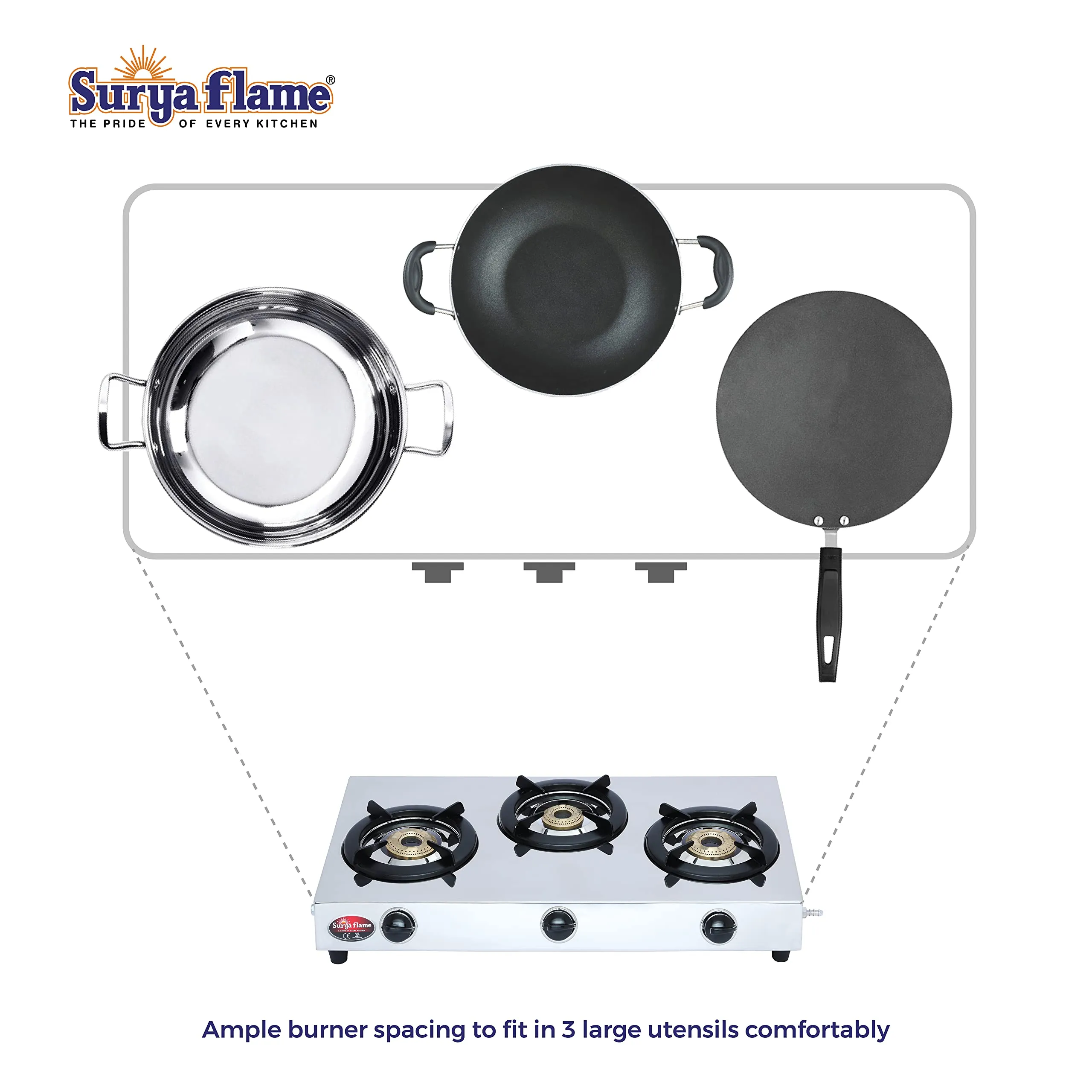 Surya Flame Tripple Cook LPG Gas Stove