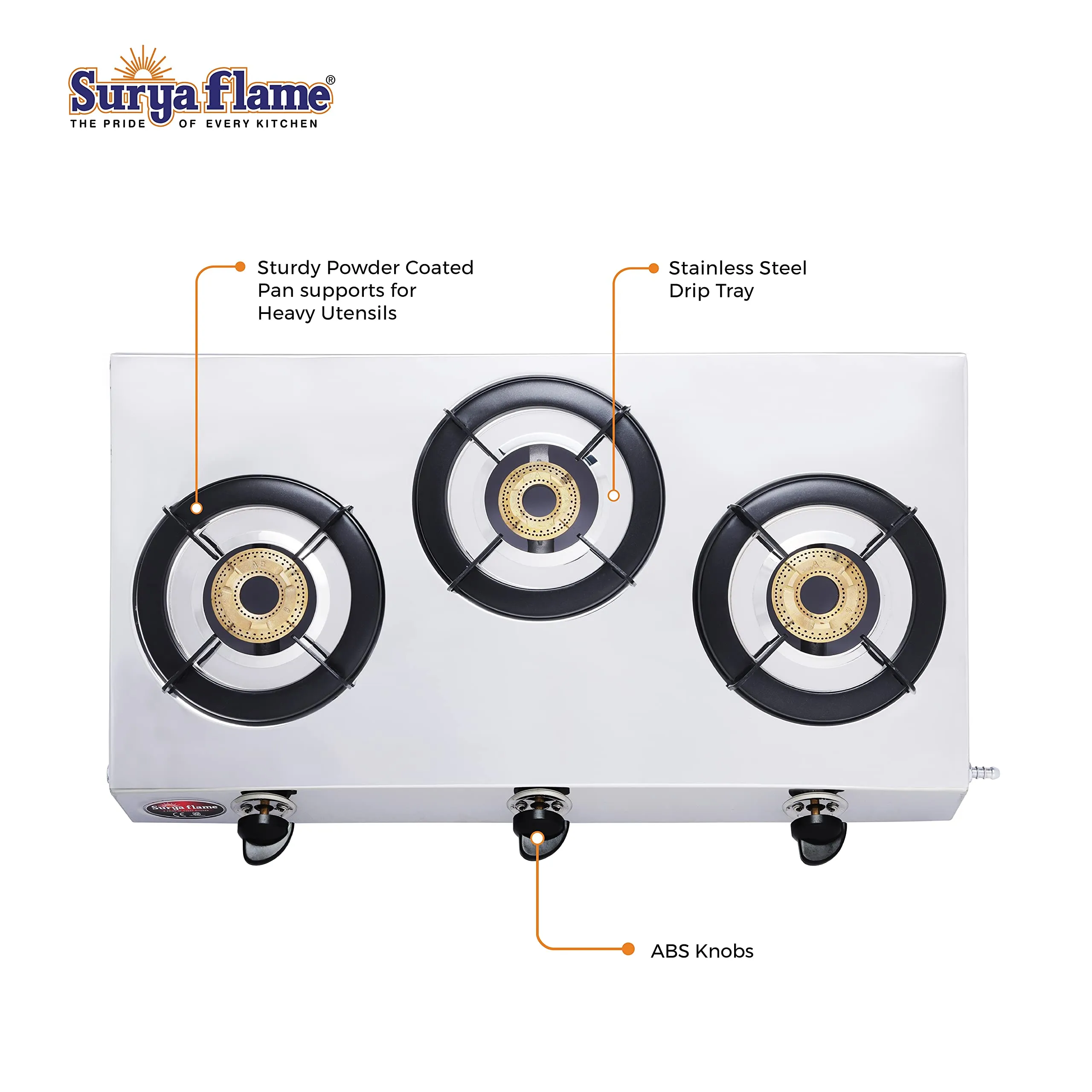 Surya Flame Tripple Cook LPG Gas Stove