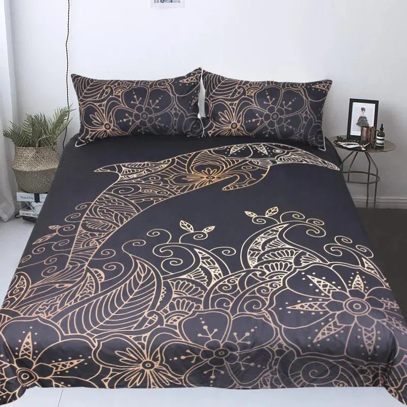 The Golden Dolphin Bedding Set