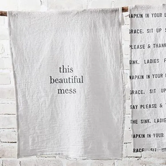 This Beautiful Mess Tea Towel | Cotton Flour Sack Kitchen Towel | 18" x 28"