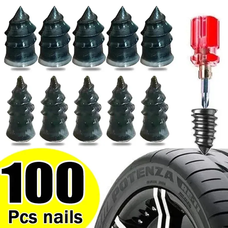 Tire Repair Nail Kit for Cars, Motorcycles, and Bicycles - Rubber and Metal Nail Set for Quick Puncture Fixing