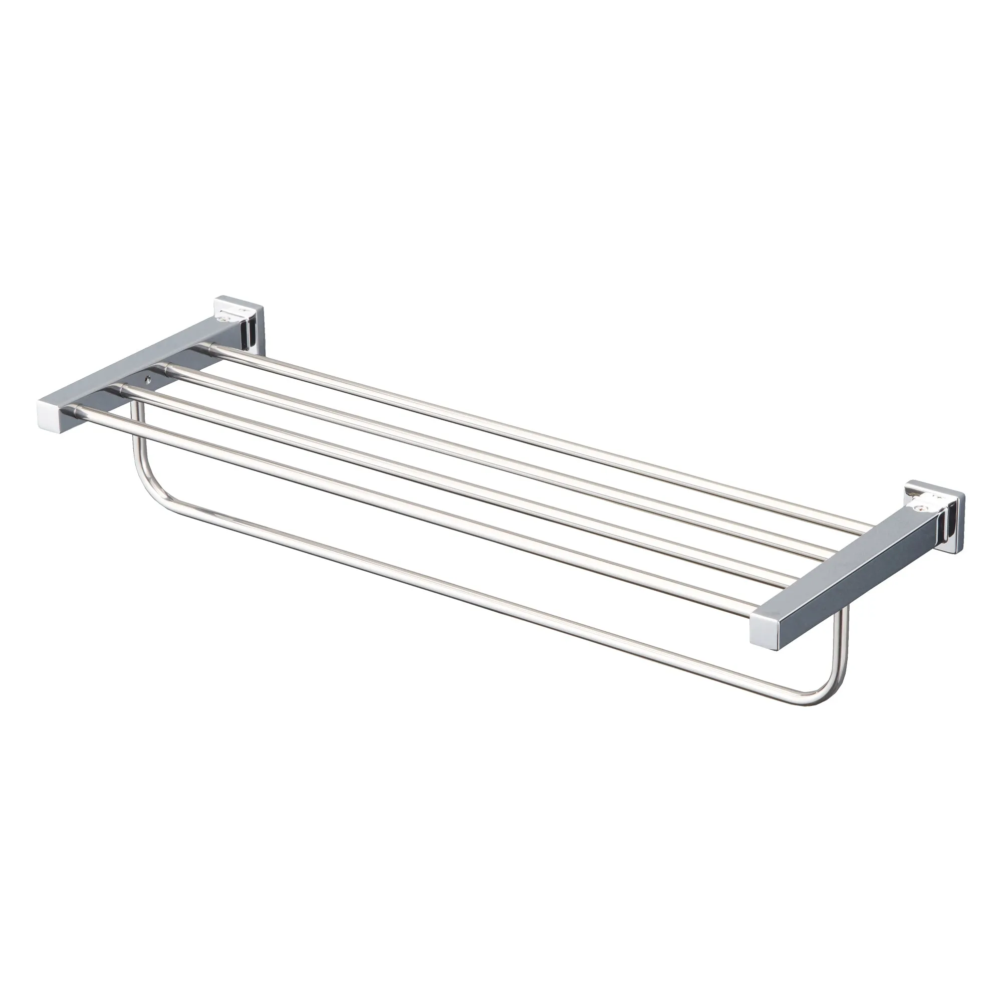 TOTO YTS408BU#CP Left Series Square Towel Shelf with Hanging Bar, Polished Chrome