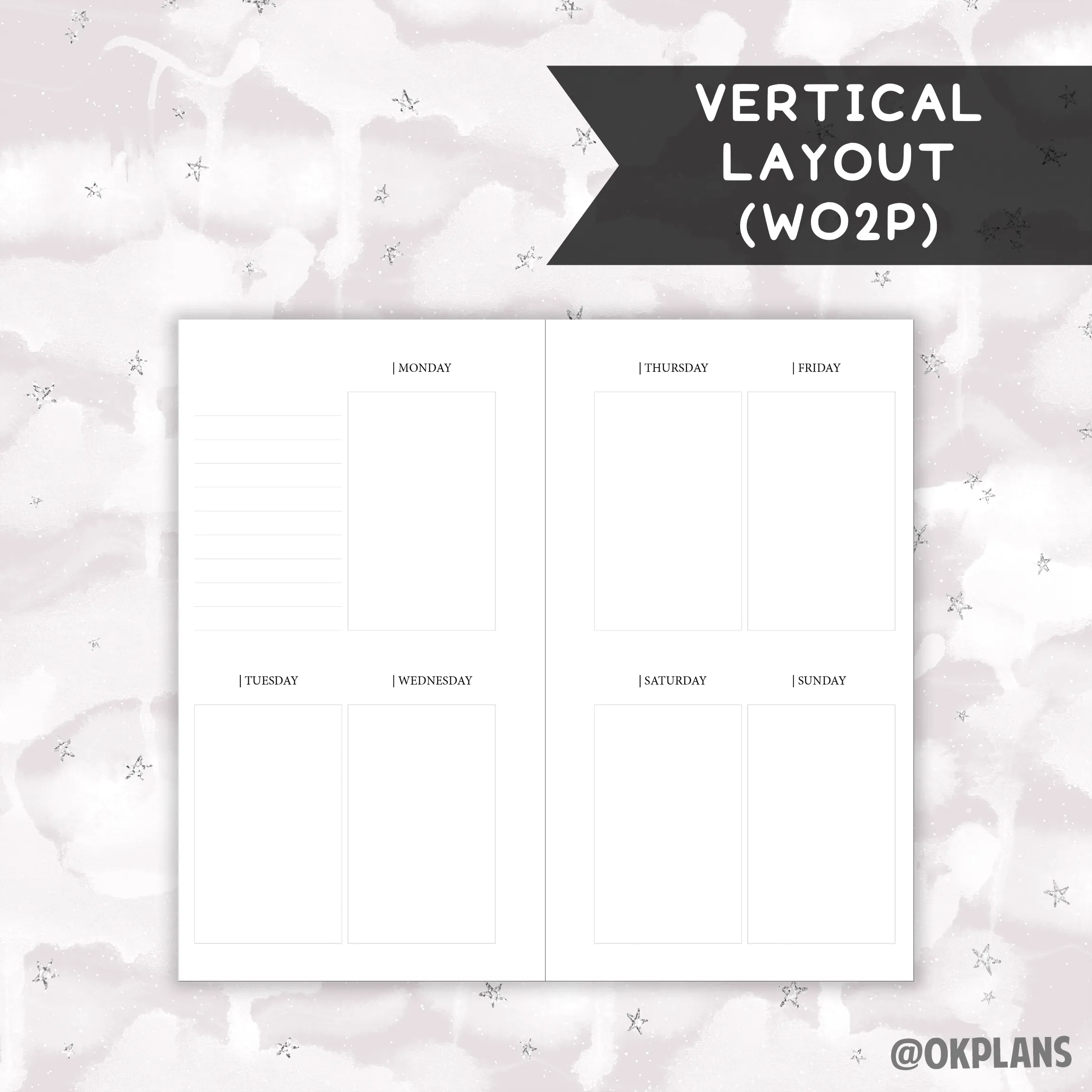 *UNDATED* Personal Weekly Planner - Pick Weekly Option