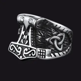 Viking Mjolnir Signet Ring Thor's Hammer Ring for Men