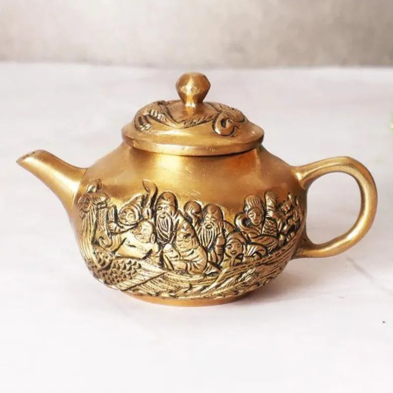 Vintage Brass Kettle Box | Gold