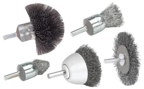 Walter 09C265 1-1/2" x 1/4" ALLSTEEL™ Mounted Crimped Stainless Steel Wire Spherical Brush (1 Brush)