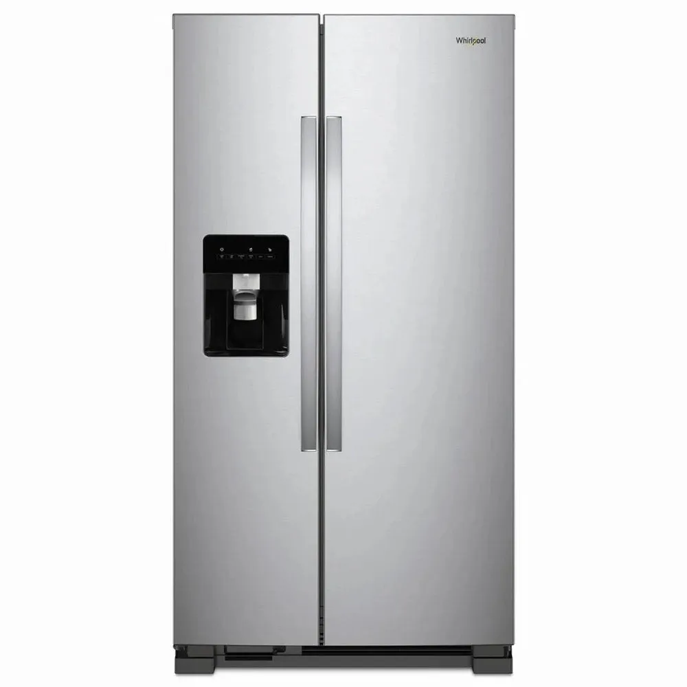 Whirlpool 24.6-cu ft Side-by-Side Refrigerator with Ice Maker (Stainless Steel) WRS315SDHZ