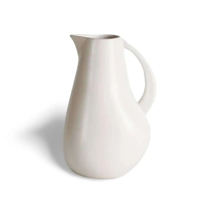 White Stoneware Pitcher