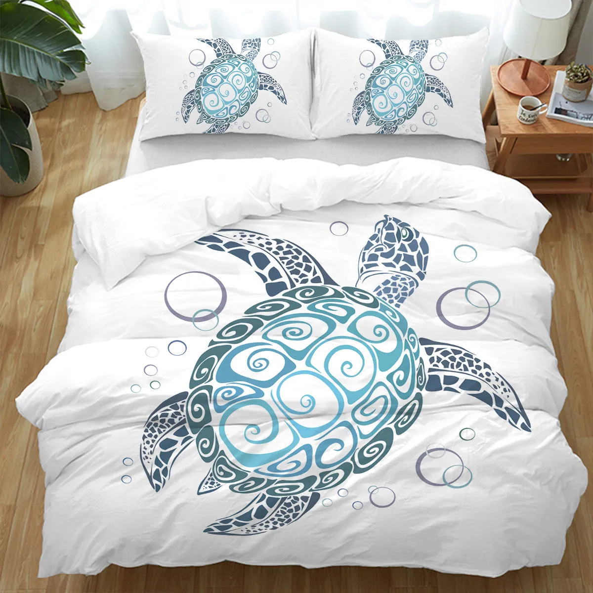 White Turtle Twist Bedding Set