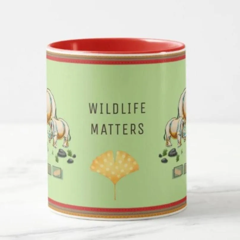 'Wildlife Matters' Coffee Mug with Rhino design C13