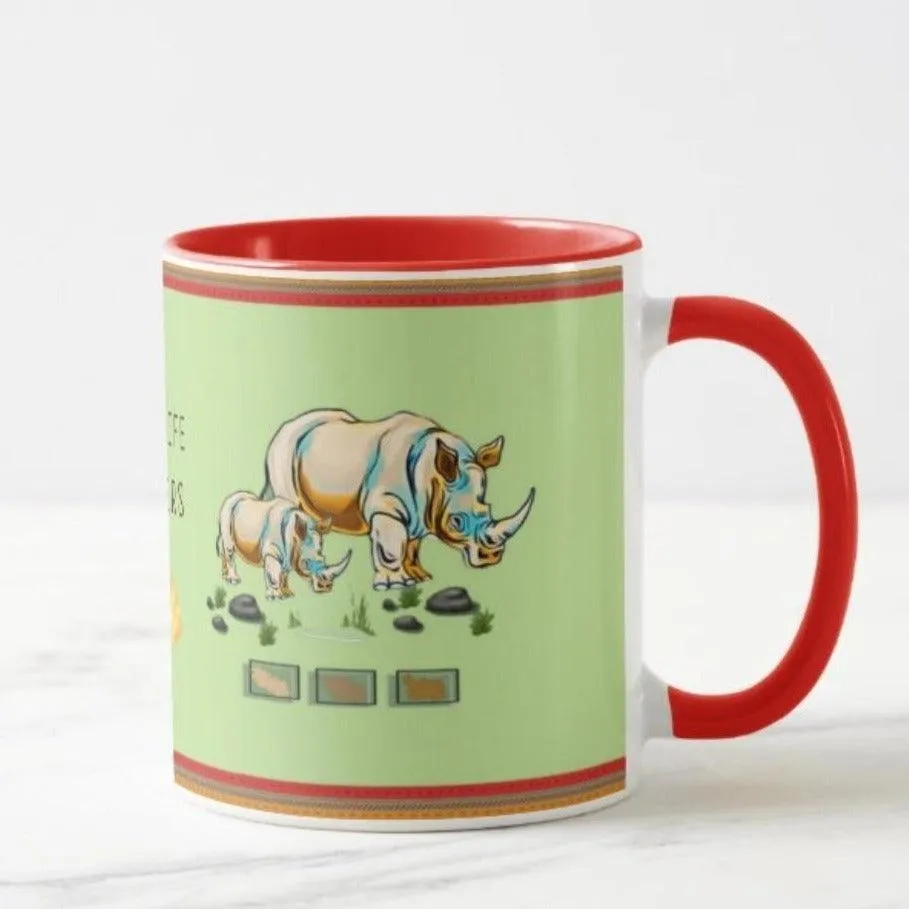 'Wildlife Matters' Coffee Mug with Rhino design C13