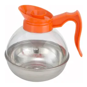 Winco CD-64O 64oz Coffee Decanter, Orange, Stainless Steel Base