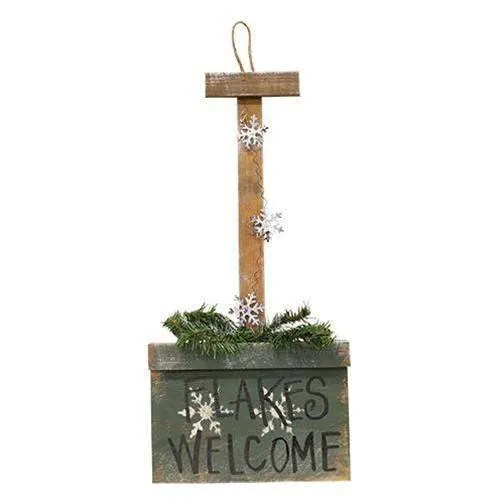 Wooden Hanging Snow Shovel, 3 Asstd. Christmas Decor