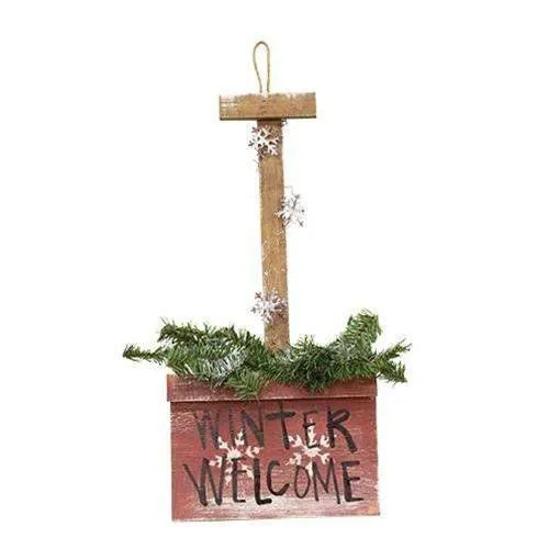 Wooden Hanging Snow Shovel, 3 Asstd. Christmas Decor