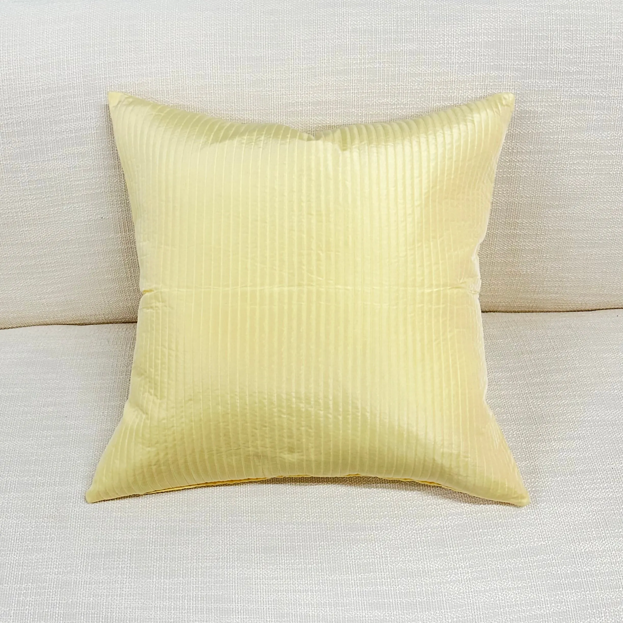 Yellow Shabby Chic Stripe Throw Pillow Cover 24x24