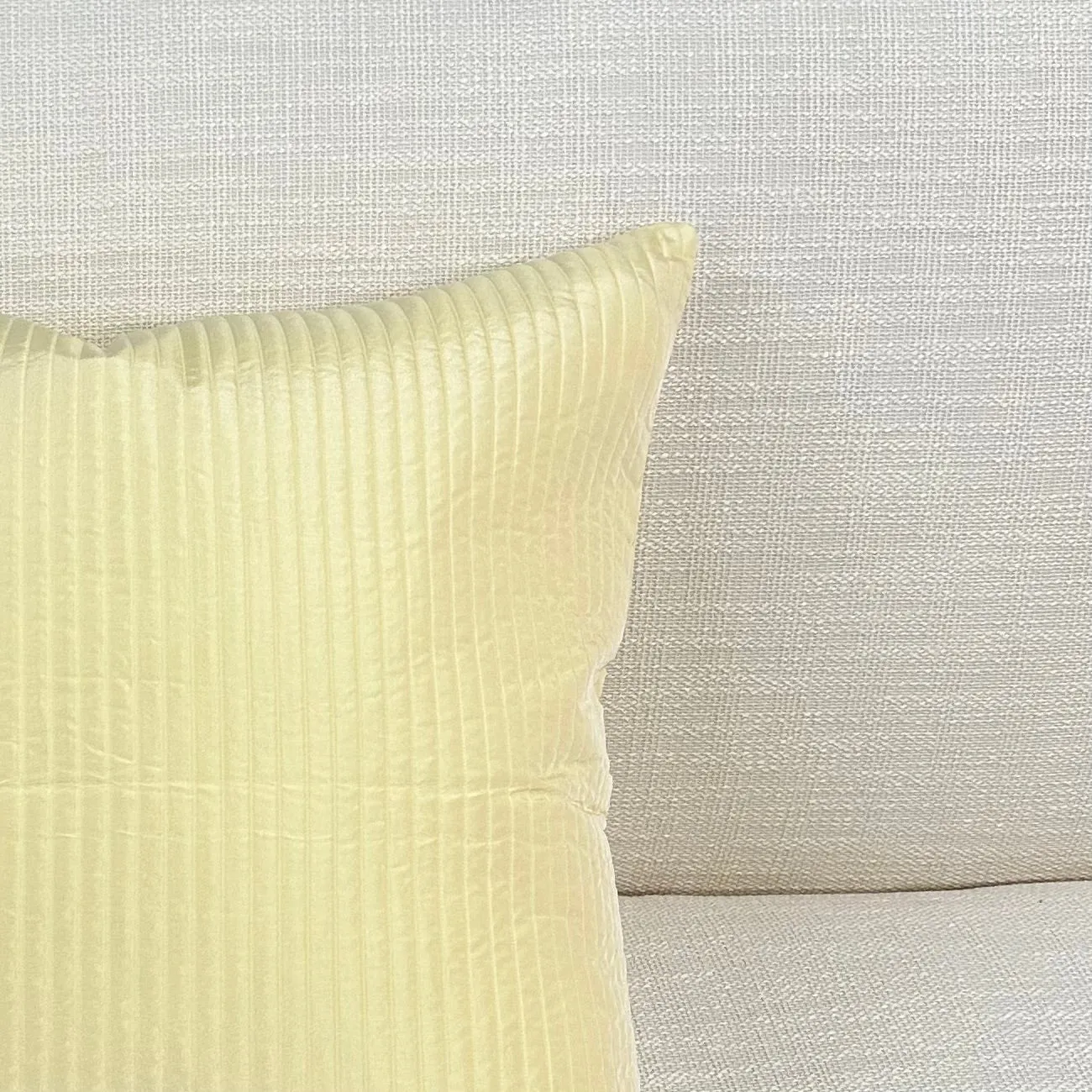 Yellow Shabby Chic Stripe Throw Pillow Cover 24x24