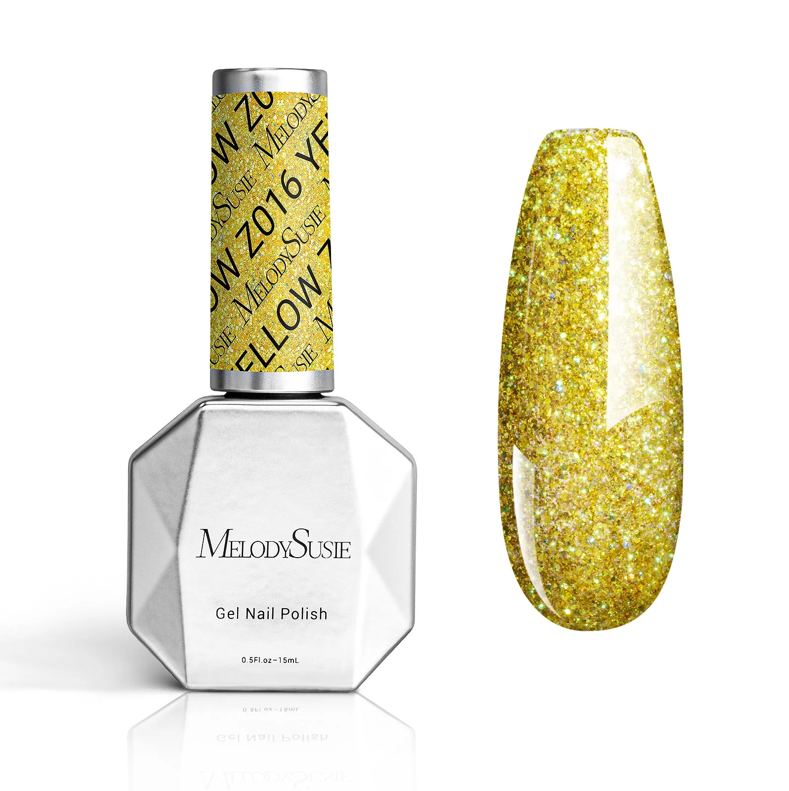 Z016 Rich Yellow Glitter - Gel Nail Polish(15ml)